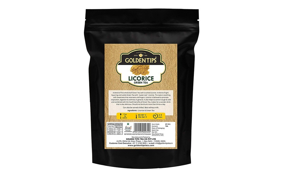 Golden Tips Licorice Green Tea   Pack  225 grams